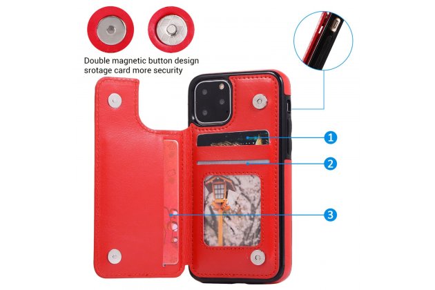 Кожаный чехол MyPads для iPhone 11 Pro с отделением для карты