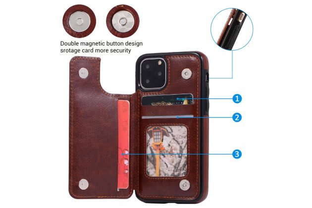 Кожаный чехол MyPads для iPhone 11 Pro с отделением для карты