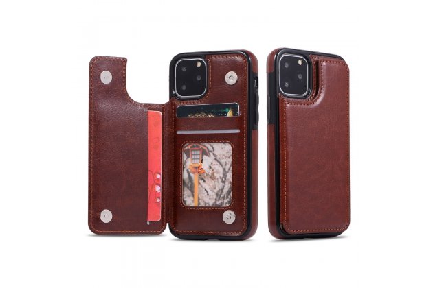 Кожаный чехол MyPads для iPhone 11 Pro с отделением для карты