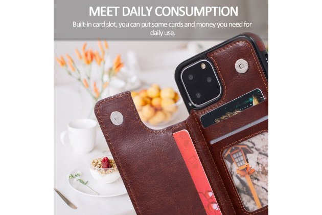 Кожаный чехол MyPads для iPhone 11 Pro с отделением для карты