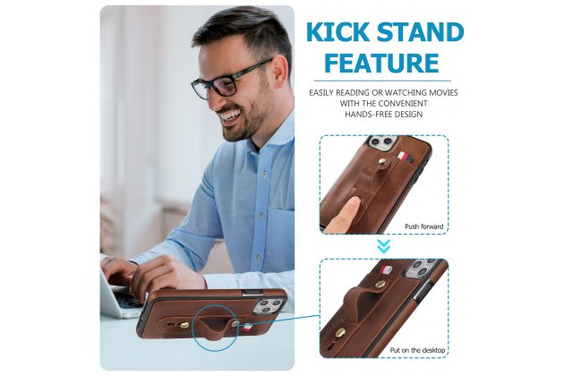 Кожаный чехол MyPads для Apple iPhone 11 Pro (Эпл Айфон 11 Про) с отделением для карт