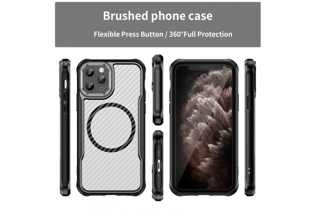 Магнитный чехол MyPads для Apple iPhone 11 Pro (Эпл Айфон 11 Про) с текстурой углеродного волокна