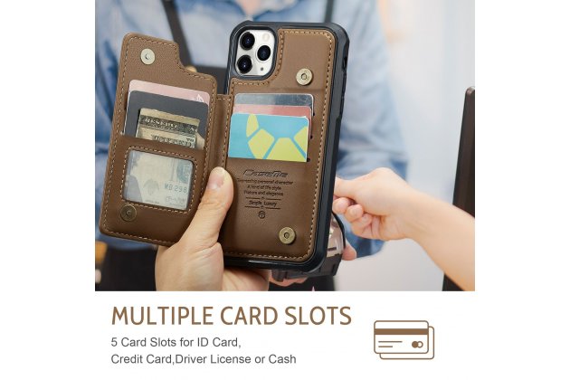 Кожаный чехол MyPads для iPhone 11 Pro с держателем для карт