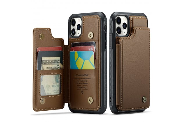 Кожаный чехол MyPads для iPhone 11 Pro с держателем для карт