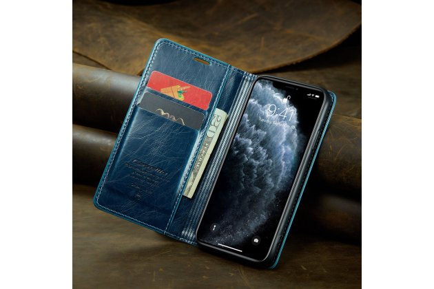 Кожаный чехол MyPads для iPhone 11 Pro с визитницей из экокожи