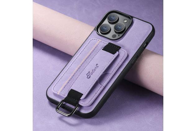 Ремешок-чехол MyPads для iPhone 11 Pro, отделение для карт, против падения, фиолетовый