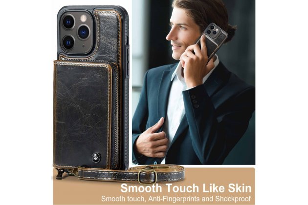 Кожаный чехол MyPads для Apple iPhone 11 Pro (Эпл Айфон 11 Про) с ремешком и RFID-блокировкой, держателем для карт и подставкой