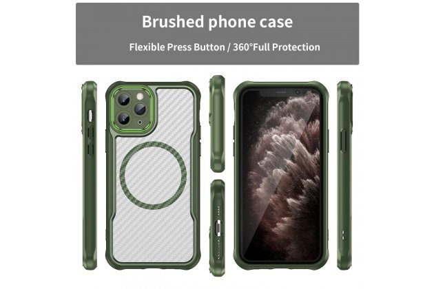 Магнитный чехол MyPads для Apple iPhone 11 Pro (Эпл Айфон 11 Про) с текстурой углеродного волокна