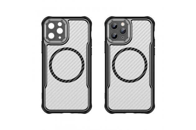 Магнитный чехол MyPads для Apple iPhone 11 Pro (Эпл Айфон 11 Про) с текстурой углеродного волокна
