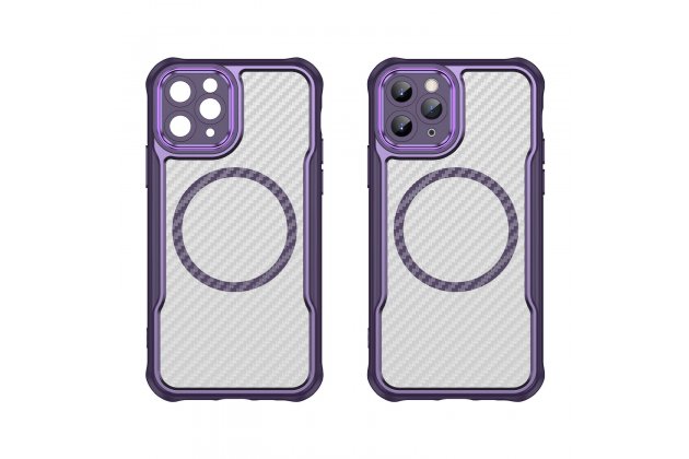 Магнитный чехол MyPads для Apple iPhone 11 Pro (Эпл Айфон 11 Про) с текстурой углеродного волокна