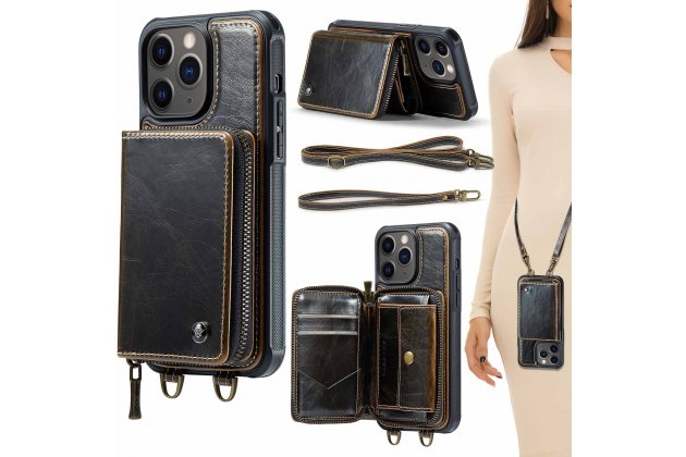 Кожаный чехол MyPads для Apple iPhone 11 Pro (Эпл Айфон 11 Про) с ремешком и RFID-блокировкой, держателем для карт и подставкой