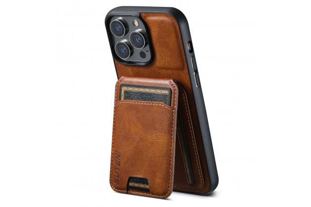 Кожаный чехол MyPads с карманом для карт iPhone 11 Pro / коричневый