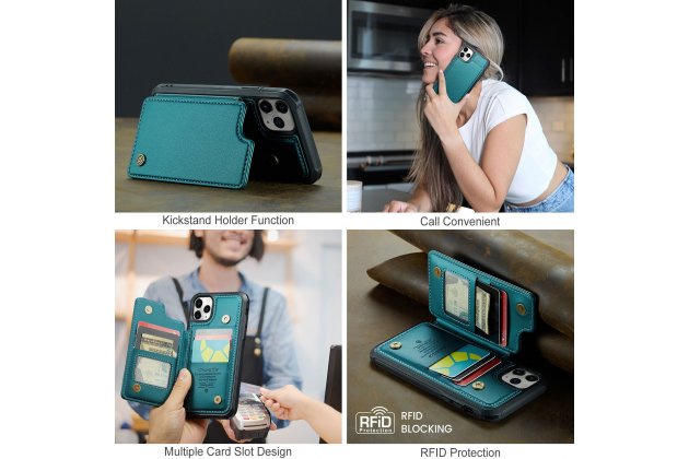 Кожаный чехол MyPads для iPhone 11 Pro с кожаным держателем для карт и подставкой