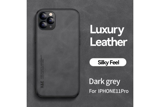 Кожаный чехол MyPads для iPhone 11 Pro (Айфон 11 Про) с защитой камеры, противоударный, для авто-держателя