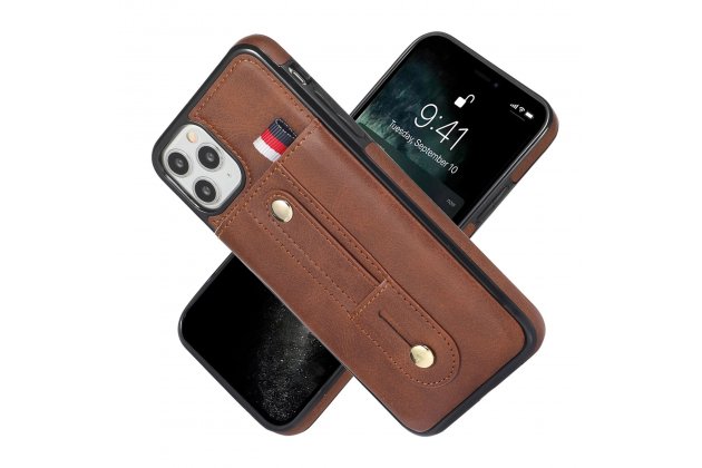 Кожаный чехол MyPads для Apple iPhone 11 Pro (Эпл Айфон 11 Про) с отделением для карт