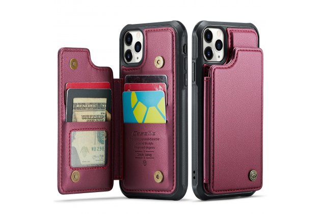 Кожаный чехол MyPads для iPhone 11 Pro с держателем для карт