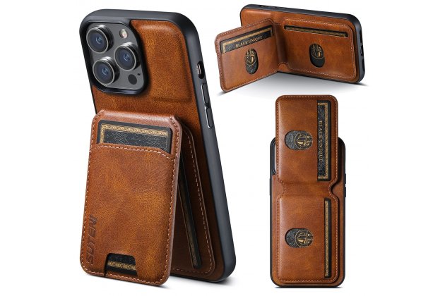 Кожаный чехол MyPads с карманом для карт iPhone 11 Pro / коричневый