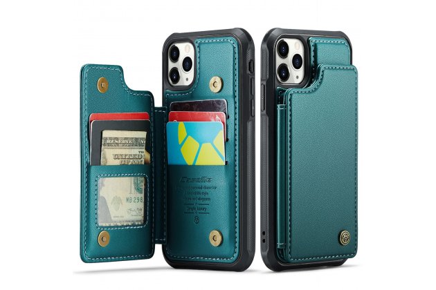 Кожаный чехол MyPads для iPhone 11 Pro с кожаным держателем для карт и подставкой