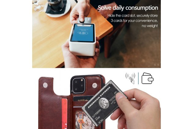 Кожаный чехол MyPads для iPhone 11 Pro с отделением для карты