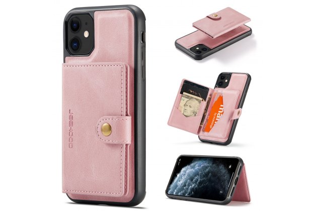 Магнитный кожаный чехол DG.MING / MyPads для Apple iPhone 11 Pro (Эпл Айфон 11 Про), держатель карты, 2-в-1 чехол из спилка