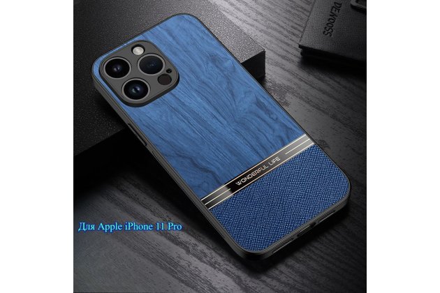 Кожаный чехол MyPads для Apple iPhone 11 Pro (Эпл Айфон 11 Про) с эффектом дерева и защитой камеры