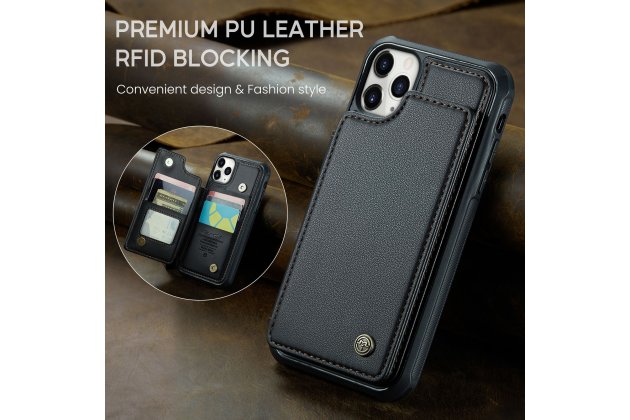 Кожаный чехол MyPads для iPhone 11 Pro с держателем для карт