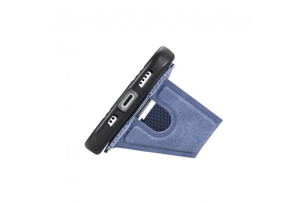 Ремешок-чехол MyPads для iPhone 11 Pro, отделение для карт, ударопрочный, синий