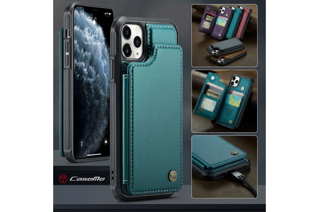 Кожаный чехол MyPads для iPhone 11 Pro с кожаным держателем для карт и подставкой