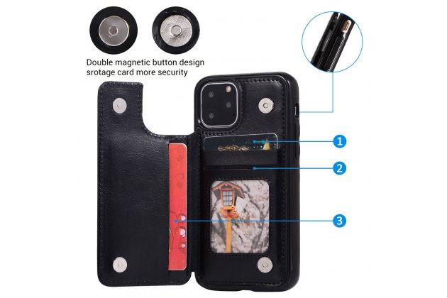 Кожаный чехол MyPads для iPhone 11 Pro с отделением для карты