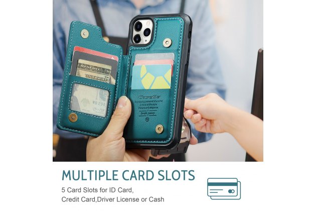 Кожаный чехол MyPads для iPhone 11 Pro с кожаным держателем для карт и подставкой