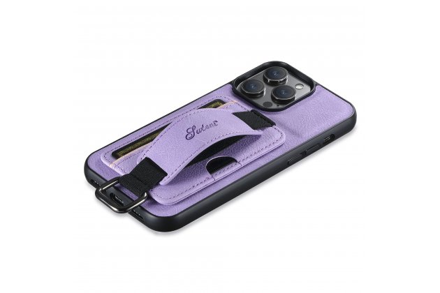 Ремешок-чехол MyPads для iPhone 11 Pro, отделение для карт, против падения, фиолетовый