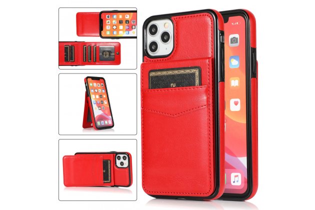 Кожаный чехол MyPads с подставкой для iPhone 11 Pro, одноцветный