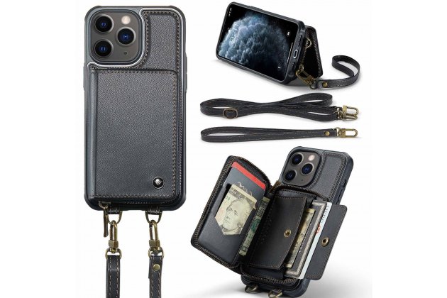 Кожаный чехол MyPads для Apple iPhone 11 Pro (Эпл Айфон 11 Про) с ремешком и RFID-блокировкой, держателем для карт и подставкой