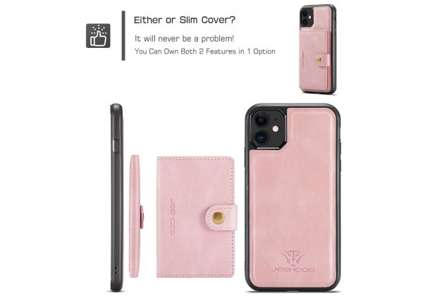 Магнитный кожаный чехол DG.MING / MyPads для Apple iPhone 11 Pro (Эпл Айфон 11 Про), держатель карты, 2-в-1 чехол из спилка