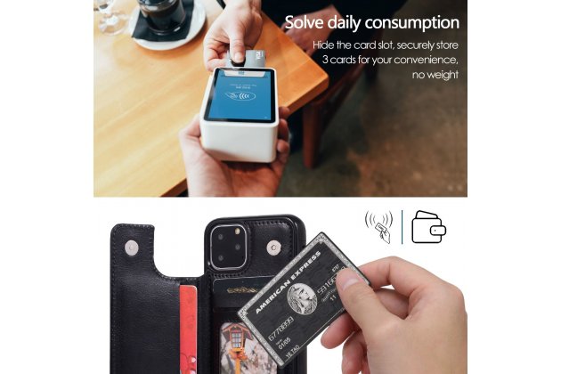 Кожаный чехол MyPads для iPhone 11 Pro с отделением для карты