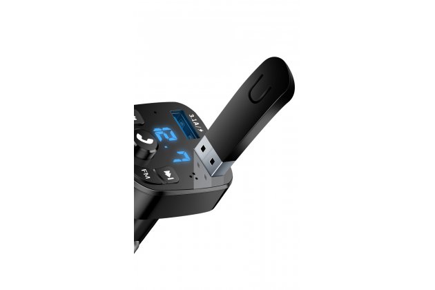 Автомобильный MP3-плеер многофункциональный FM-трансмиттер с 2 USB-портами и быстрой зарядкой 3.1A Quick Charge