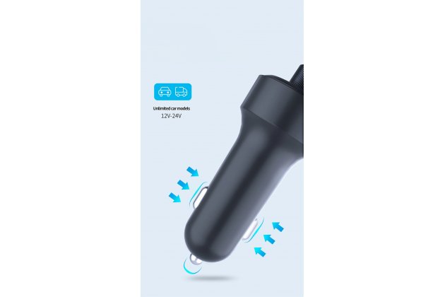 Mногофункциональный светодиодный автомобильный Bluetooth-приемник FM-трансмиттер с быстрой двойной зарядкой 3.1A + Type C