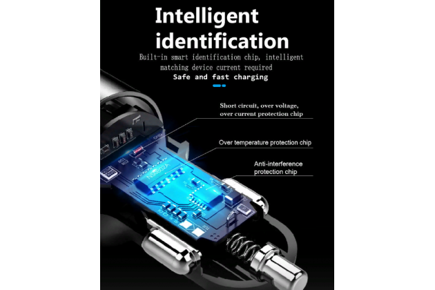 Автомобильное зарядное устройство с FM-трансмиттер MyPads TX-156934 с поддержкой Bluetooth V5.1 и быстрой зарядкой QC3.0 с двумя портами и LED-подсветкой