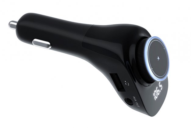 Автомобильный Bluetooth FM-трансмиттер MyPads TX-156943 от прикуривателя с качественным звуком и функцией шумоподавления черного цвета