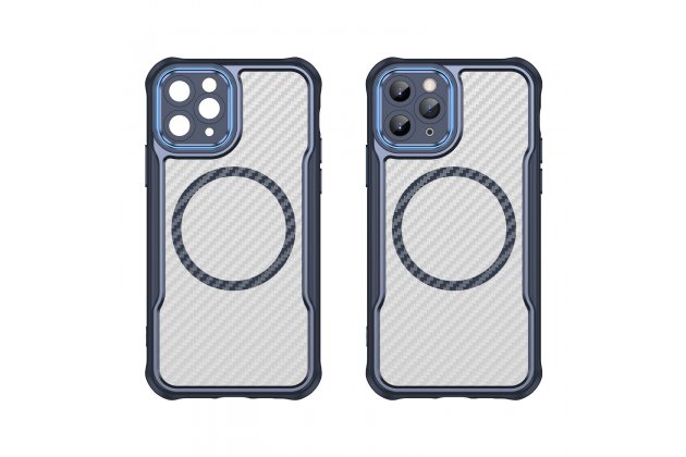 Магнитный чехол MyPads для Apple iPhone 11 Pro (Эпл Айфон 11 Про) с текстурой углеродного волокна