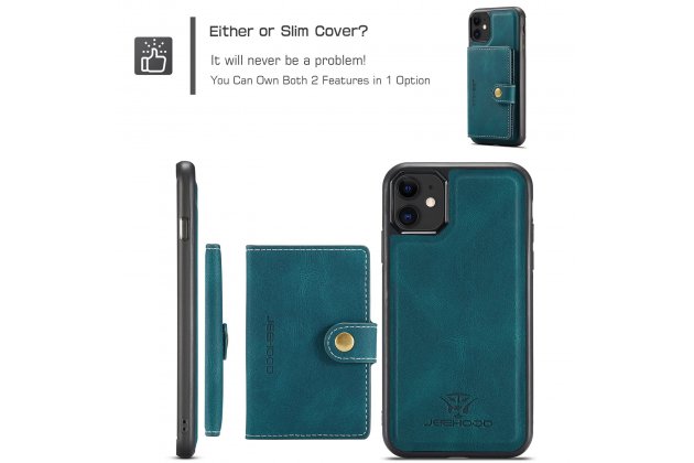 Магнитный кожаный чехол DG.MING / MyPads для Apple iPhone 11 Pro (Эпл Айфон 11 Про), держатель карты, 2-в-1 чехол из спилка