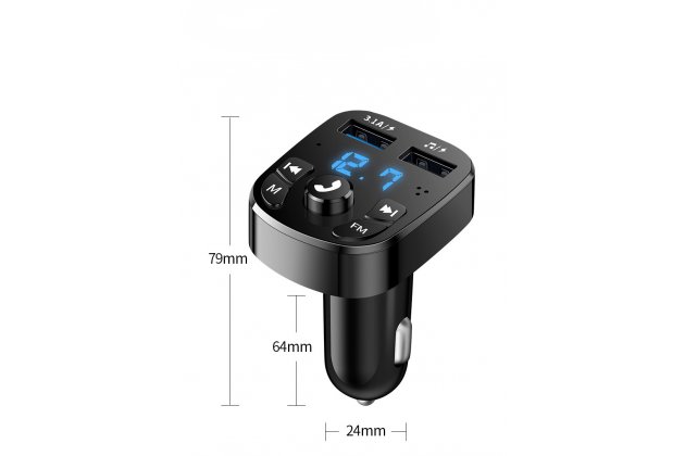 Автомобильный MP3-плеер многофункциональный FM-трансмиттер с 2 USB-портами и быстрой зарядкой 3.1A Quick Charge