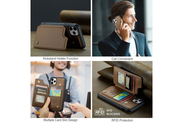 Кожаный чехол MyPads для iPhone 11 Pro с держателем для карт