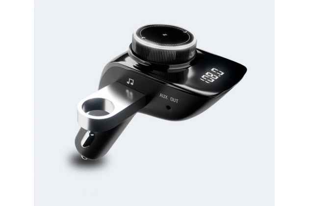 Автомобильный Bluetooth FM-трансмиттер MyPads TX-156943 от прикуривателя с качественным звуком и функцией шумоподавления черного цвета
