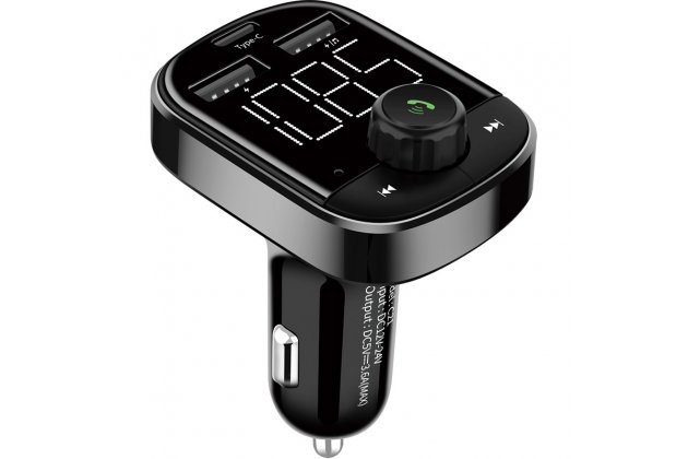 Автомобильное зарядное устройство с двумя USB-портами и PD/ Type-C MyPads TX-156944 Bluetooth FM-Трансмиттер с поддержкой беспроводной связи Hands-free с воспроизведением MP3 музыки