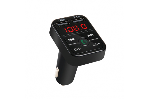 Автомобильное зарядное устройство с двумя USB-портами MyPads TX-156935 Bluetooth FM-Трансмиттер с поддержкой беспроводной связи Hands-free с воспроизведением MP3 музыки