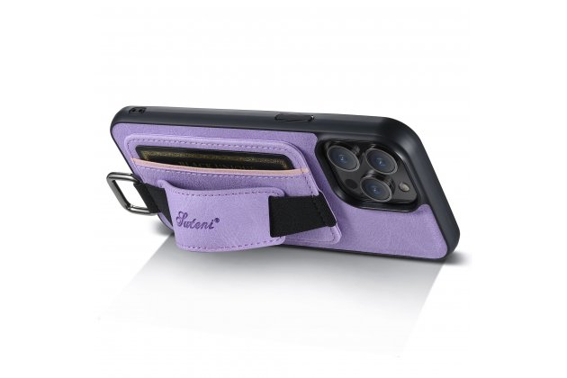 Ремешок-чехол MyPads для iPhone 11 Pro, отделение для карт, против падения, фиолетовый