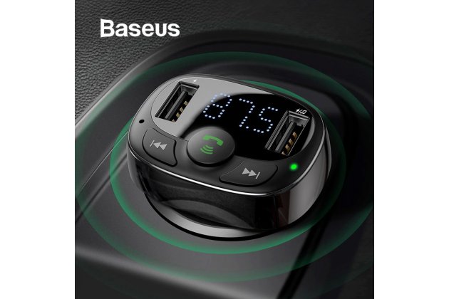 Фирменное автомобильное зарядное устройство Baseus S-09 FM-трансмиттер Bluetooth Handsfree 2 USB + гарантия