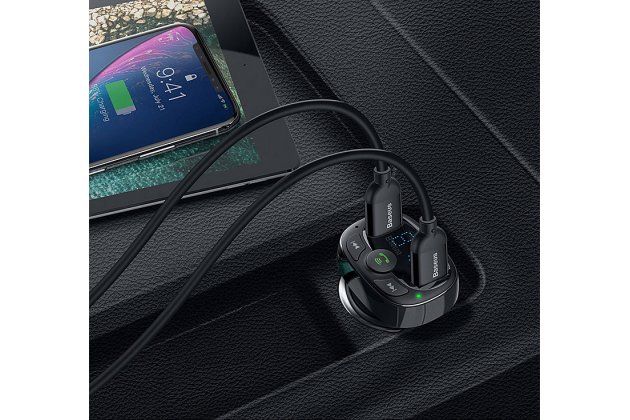Фирменное автомобильное зарядное устройство Baseus S-09 FM-трансмиттер Bluetooth Handsfree 2 USB + гарантия