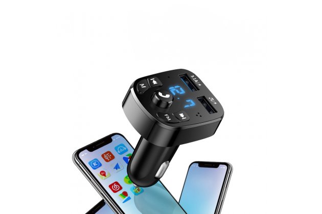 Автомобильный MP3-плеер многофункциональный FM-трансмиттер с 2 USB-портами и быстрой зарядкой 3.1A Quick Charge